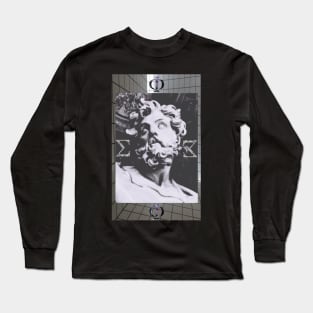 Vaporwave greek numeral statue Long Sleeve T-Shirt